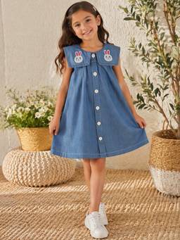 Superminis - Girls Blue Denim Dress