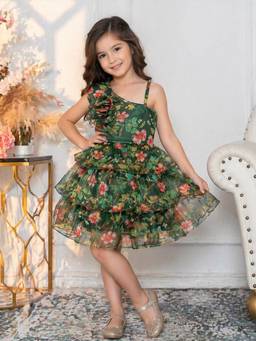 Superminis - Girls Green Organza Dress