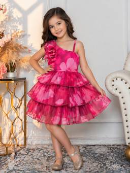 Superminis - Girls Pink Organza Dress