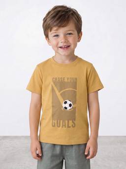 R&B - Boys Mustard Cotton T-shirt