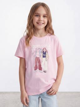 R&B - Girls Pink Cotton T-shirt