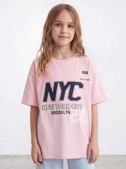 R&B - Girls Pink Cotton T-shirt