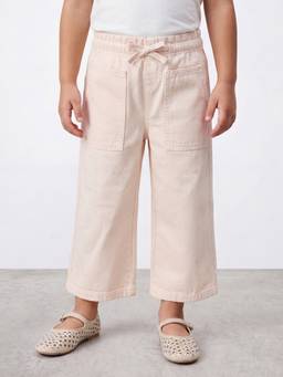 R&B - Girls Beige Pure Cotton Trouser