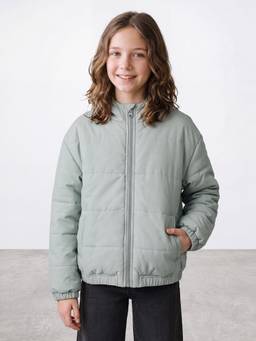 R&B - Girls Green Nylon Puffer Jacket