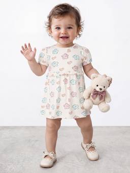 R&B - Girls Beige Cotton Dress