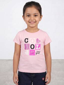 R&B - Girls Pink Cotton T-shirt
