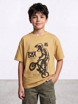 R&B - Boys Mustard Cotton T-shirt