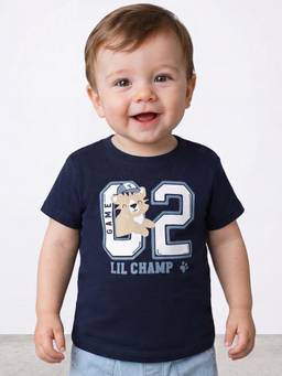 R&B - Boys Navy Blue Cotton T-shirt