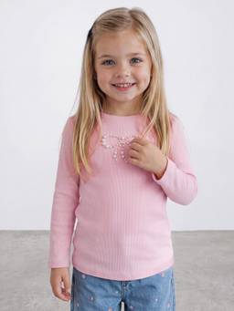 R&B - Girls Pink Cotton Blend Top