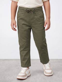 R&B - Boys Olive Cotton Blend Trouser
