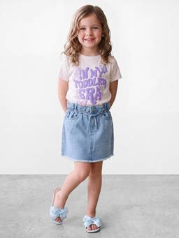 R&B - Girls Cream Cotton T-shirt