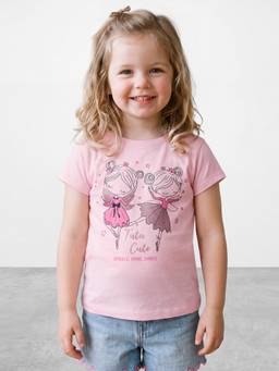 R&B - Girls Pink Cotton T-shirt