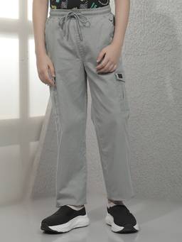 CRIMSOUNE CLUB - Boys Grey Cotton Track pant