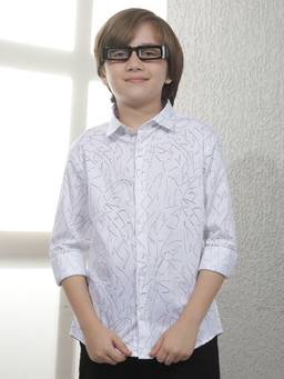 CRIMSOUNE CLUB - Boys White Cotton Shirt