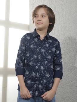 CRIMSOUNE CLUB - Boys Blue Cotton Shirt