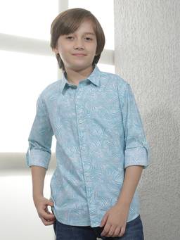 CRIMSOUNE CLUB - Boys Blue Cotton Shirt