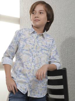 CRIMSOUNE CLUB - Boys Blue Cotton Shirt
