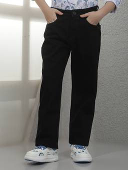 CRIMSOUNE CLUB - Boys Black Cotton Jeans