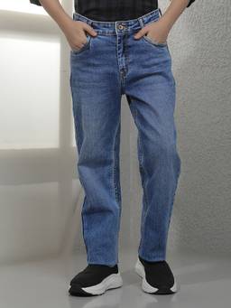CRIMSOUNE CLUB - Boys Blue Cotton Blend Jeans