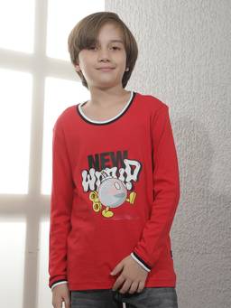CRIMSOUNE CLUB - Boys Red Cotton T-Shirt
