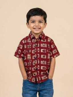 The Mom Store - Boys Rust Cotton Shirt