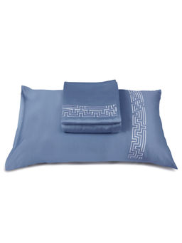 Veda Homes - Maze Blue Bedsheet (Set of 3)