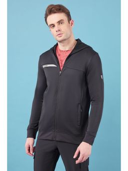 Technosport - Men Black Solid Hoodie