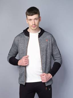 Technosport - Men Black Colorblock Hoodie