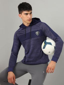 Technosport - Men Blue Solid Hoodie