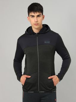 Technosport - Men Green Colorblock Hoodie