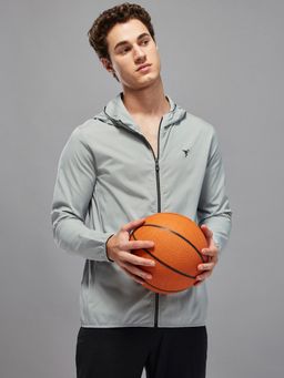 Technosport - Men Grey Solid Hoodie