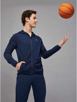 Technosport - Men Teal Solid Hoodie