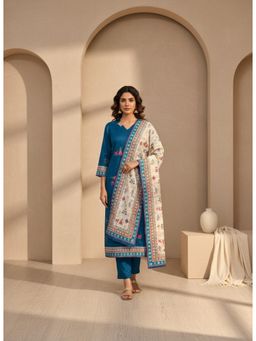 Gahan - Women Cotton Kurta Pant with Printed Dupatta