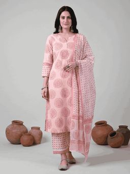 Gahan - Womens Cotton Blend Printed Kurta Pant With Dupatta
