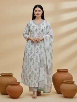 Gahan - Womens Cotton Blend Printed Kurta Pant With Dupatta