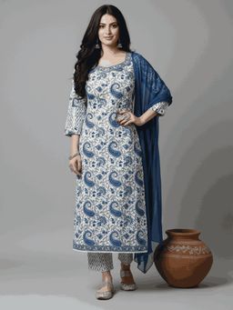 Gahan - Womens Cotton Blend Printed Kurta Pant With Dupatta