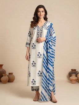 Gahan - Womens Cotton Blend Printed Kurta Pant With Dupatta