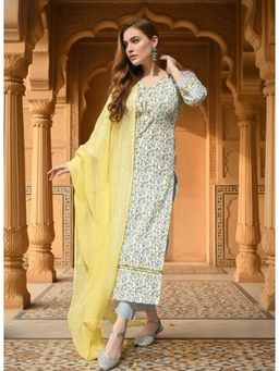 Gahan - Womens Cotton Blend Printed Kurta Pant With Dupatta