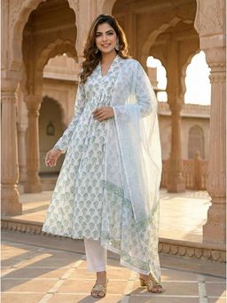 Gahan - Womens Printed Muslin Kurta and Pant with Dupatta