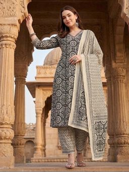 Gahan - Womens Cotton Blend Printed Kurta Pant With Dupatta