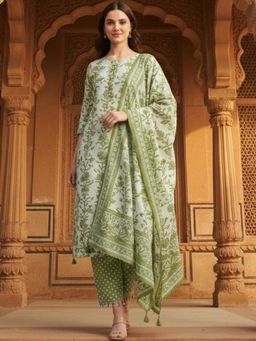 Gahan - Womens Cotton Blend Fabric Printed Kurta Pant With Dupatta