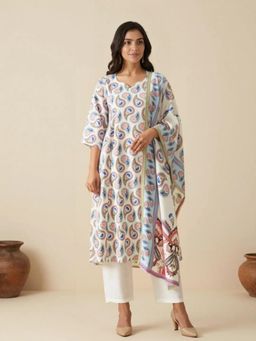 Gahan - Womens Cotton Blend Fabric Printed Kurta Pant With Dupatta
