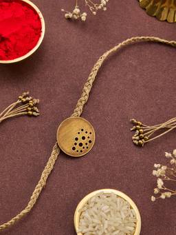 Fabindia - Women Bronze Solid Rakhi with Roli and Chawal