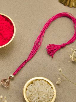 Fabindia - Women Pink Solid Rakhi with Roli and Chawal