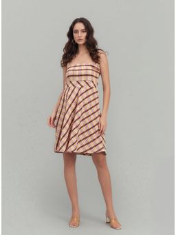 Twenty Dresses by Nykaa Fashion - Womens Checks Fit & Flare Dress