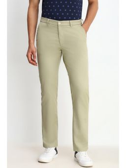 Allen Solly - Men Olive Regular Fit Textured Casual Trousers