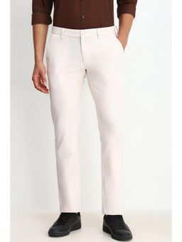 Allen Solly - Men White Slim Fit Solid Casual Trousers