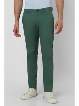 Peter England - Men Green Solid Slim Fit Chino Casual Trousers