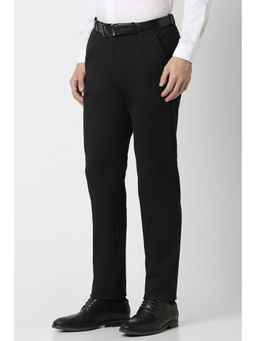Peter England - Men Black Solid Super Slim Fit Formal Trousers