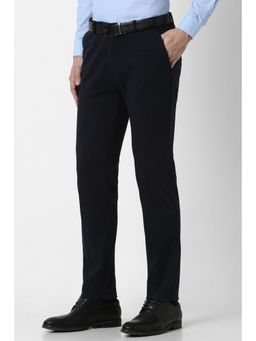 Peter England - Men Black Solid Super Slim Fit Formal Trousers